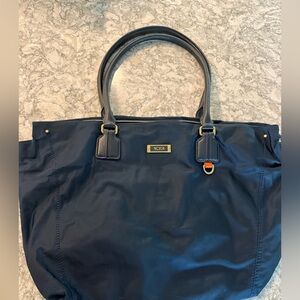 Tumi Navy Nylon Tote Bag